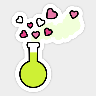 Love Magic Potion in a Laboratory Flask Sticker